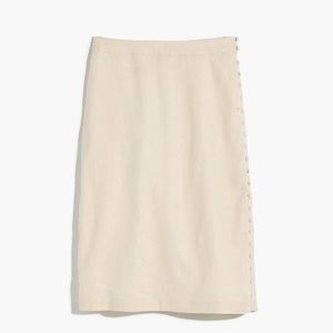 Madewell Button Slit Midi Skirt in cream NWOT